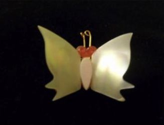 White Shell Butterfly Pin
