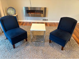 Set of Two Navy Blue Chairs
