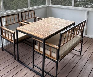 Acacia wood dining/patio set
