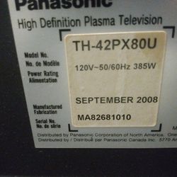 50" Panasonic HD Plasma TV 