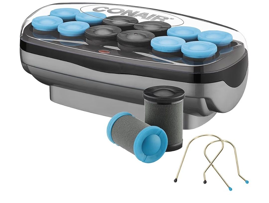 Conair Waves and Volume 12 Flocked Rollers with Ceramic Infused Technology-NIB