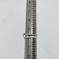 14K White Gold Ribbon-Wave Motif Lady's Diamond Ring Size 10 | 7.8 Gr