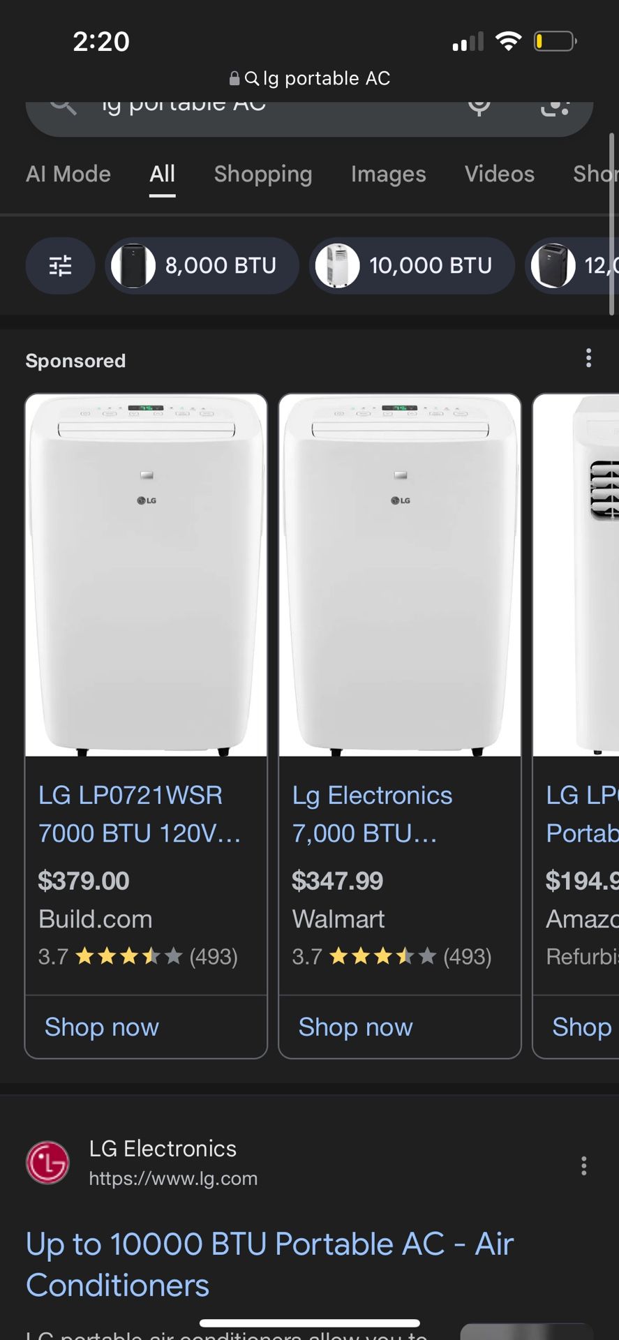 LG Portable AC