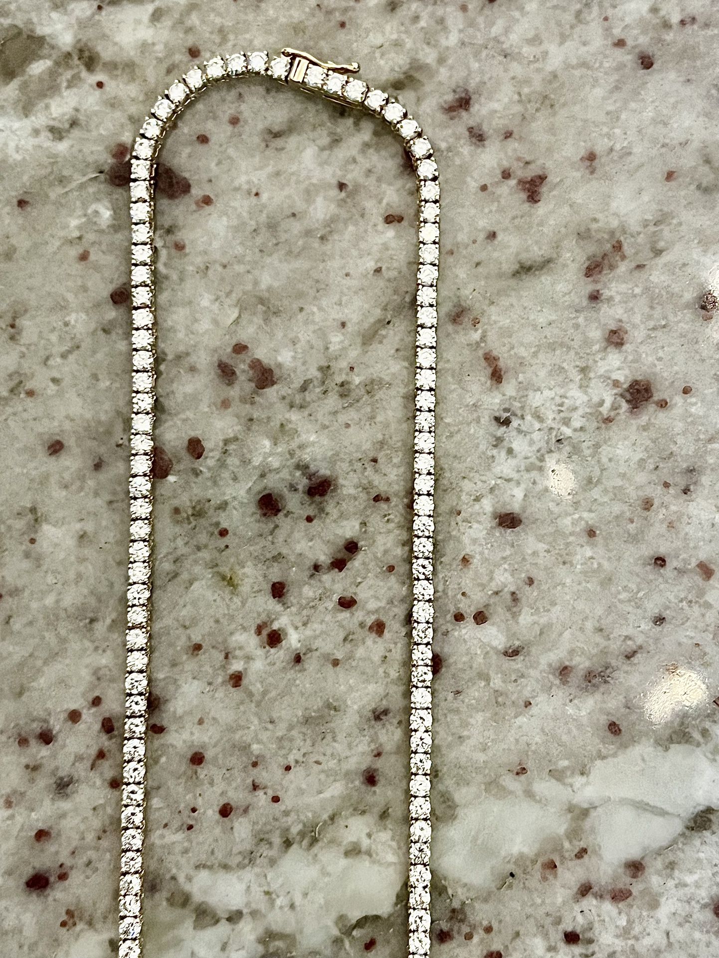 26 Inch 14k Yellow Gold Diamond Tennis Chain! 250 All VS Quality Diamonds