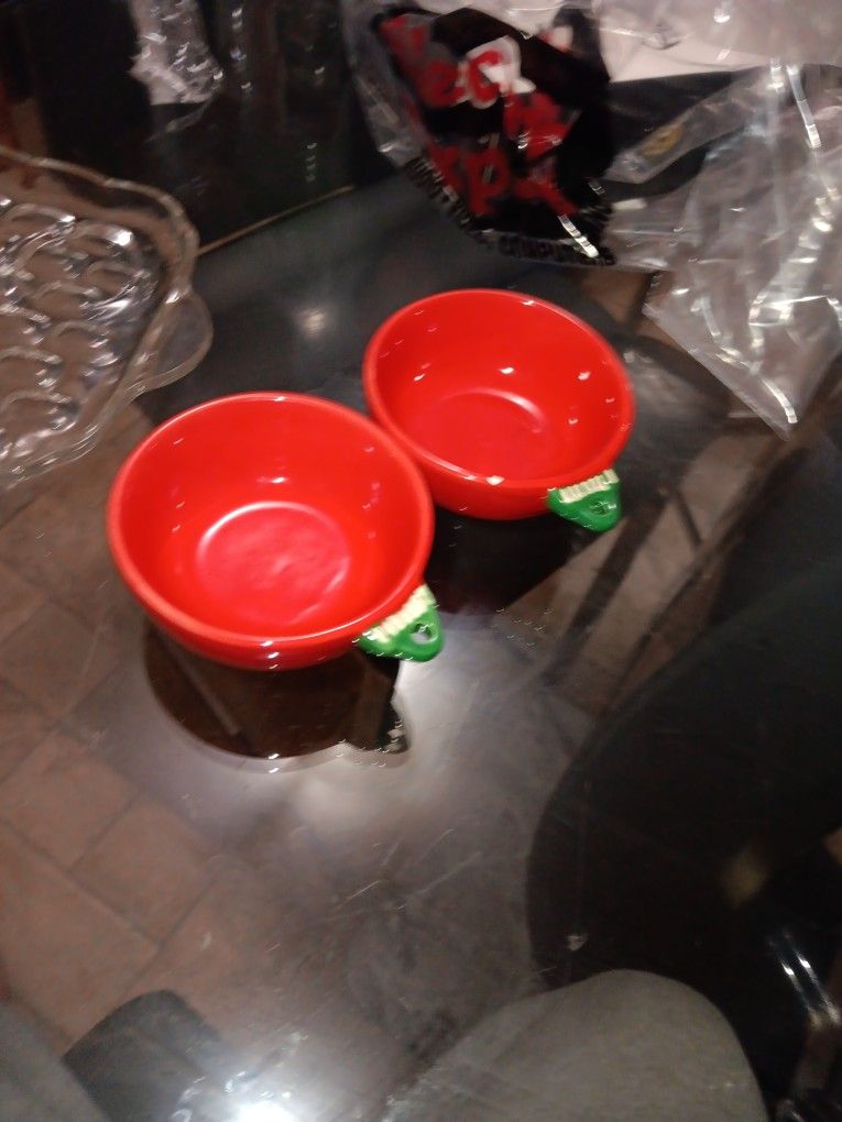Apple Cups And a Glass Ash Trey