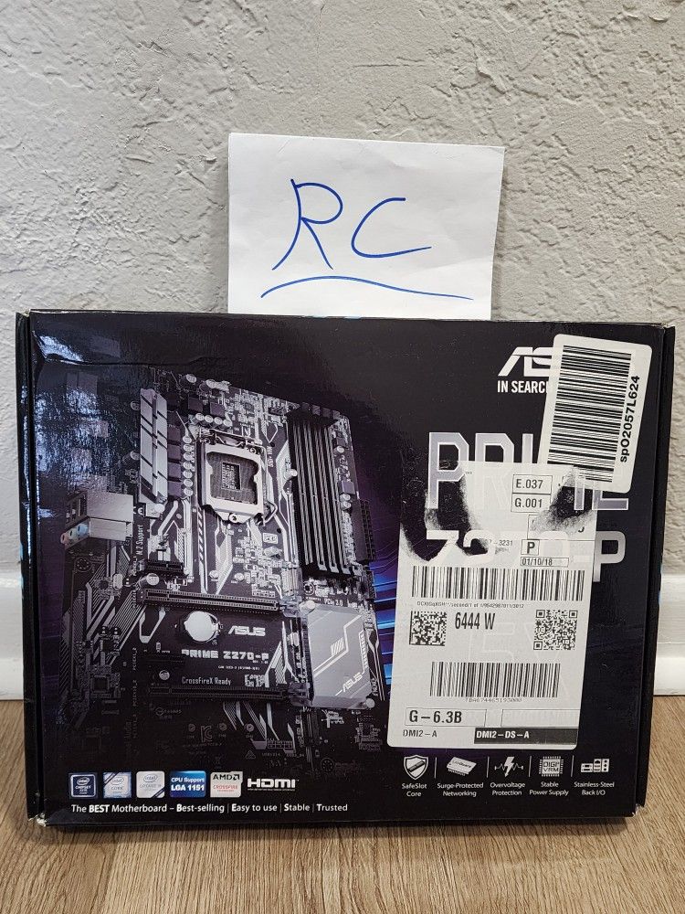 ASUS PRIME Z270-P 1151 Z270 ATX motherboard with an Intel Pentium G4400 cpu (3.GHz) and (1) 8GB HyperX HX421C14FW2/8 DDR4 RAM module