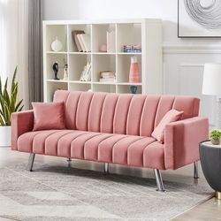 Pink Sofa Bed Couch 🛋️ Brand New Folds Down Into A Bed 🛏️ 