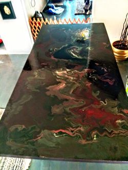 Hand painted dining room table