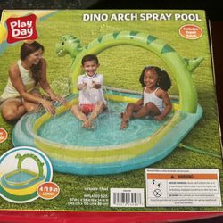 Inflatable dino arch pool