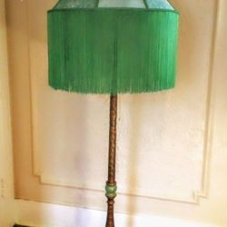 Nice Antique Floor Lamp. 6 Foot Tall, 24" x 20" Shade. In Very Good Condition.