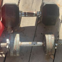 Adjustable Dumbbell  And A 30lb Dumbbell 