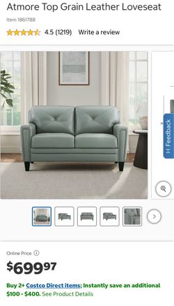 Atmore Top Grain Leather Loveseat