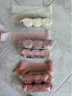Pink and White Chiffon ribbon