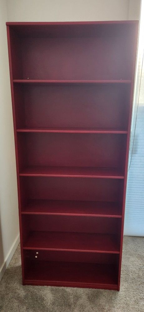 Solid Wood Red Bookshelf