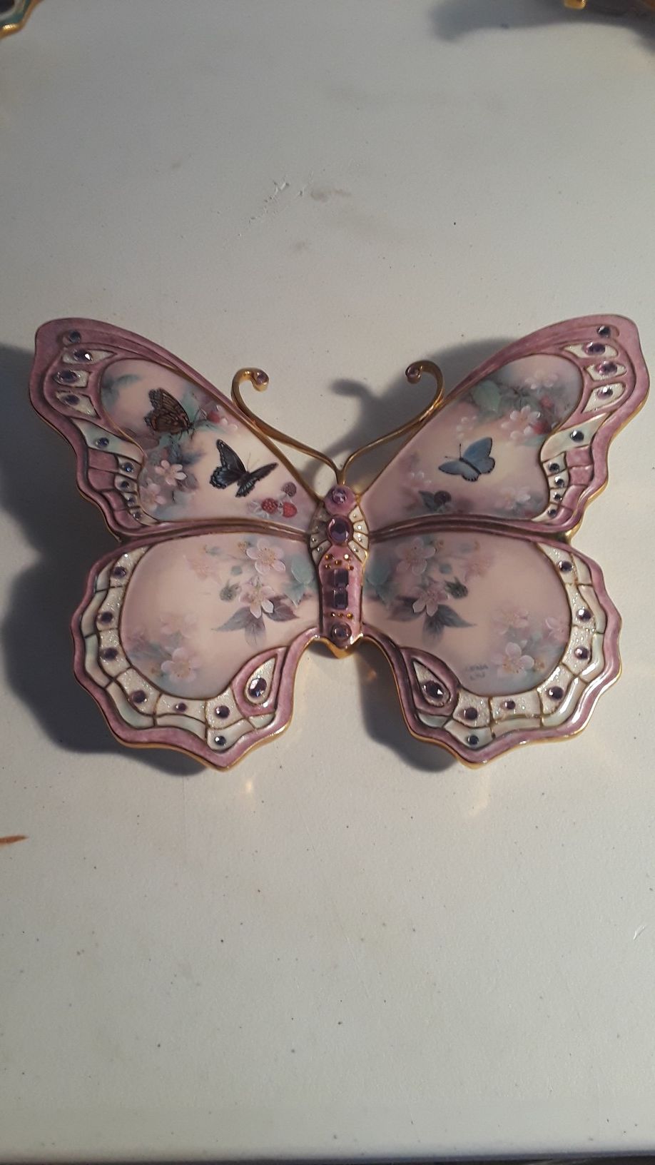LENA LIU JEWELS OF NATURE "ENCHANTED WINGS" BUTTERFLY 2004 LTD ED NUMBERED BRADFORD EXCHANGE WALL HANGING 5-1/2X7-1/2