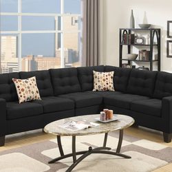Brand New Black 4pc Modular Sectional Sofa 