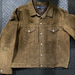 Ralph Lauren Polo Vintage Mens Trucker Jacket Suede Rare Size XL