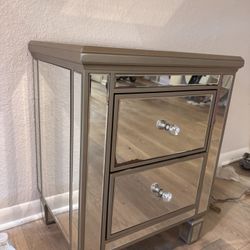 Mirrored Nightstand – 2 Drawers (Originally $400)