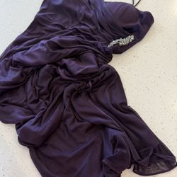 Onyx Nite Size 16 Purple Spaghetti Strap Embellished Long Dress Maxi Evening