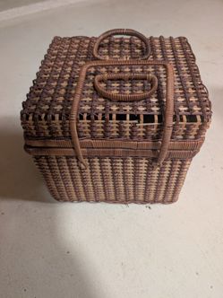 Vintage Wicker and Rattan Picnic Basket