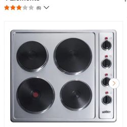 24 in. Solid Disk Electric Cooktop in Stainless Steel