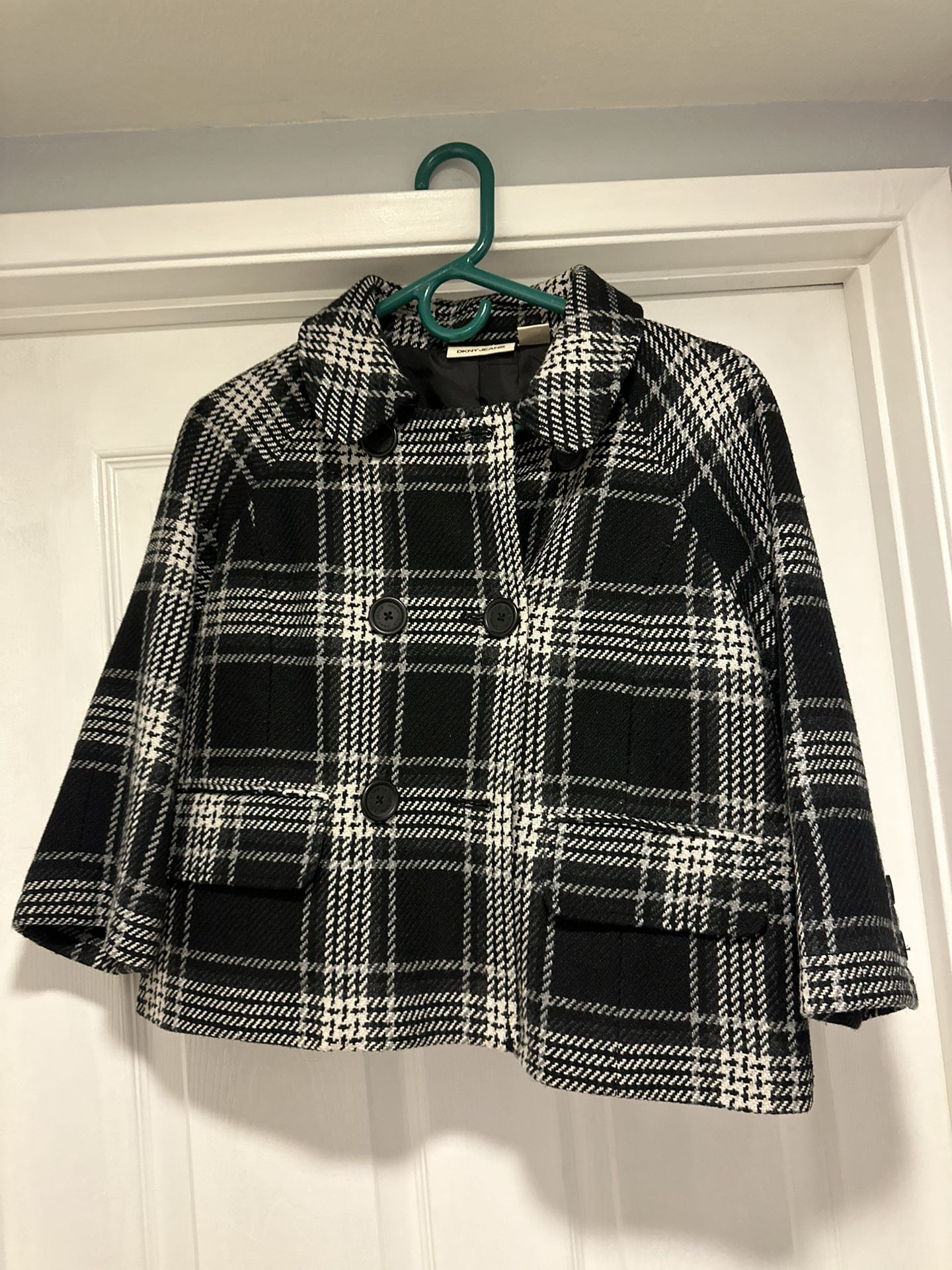 Women’s Plaid Peacoat DKNY JEANS