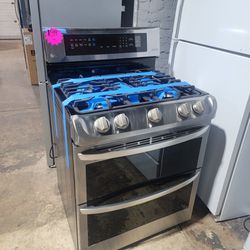 LG Double Oven Gas Stove Stainless Steel Working Perfectly 4-months Warranty 