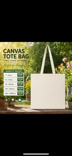 Cotton Canvas Tote Bag for Embroidery Dtf Printing Painting Beach Reusable Bag