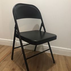 Black Metal Folding Chairs Set Of 4