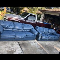 Two Leather Couches 