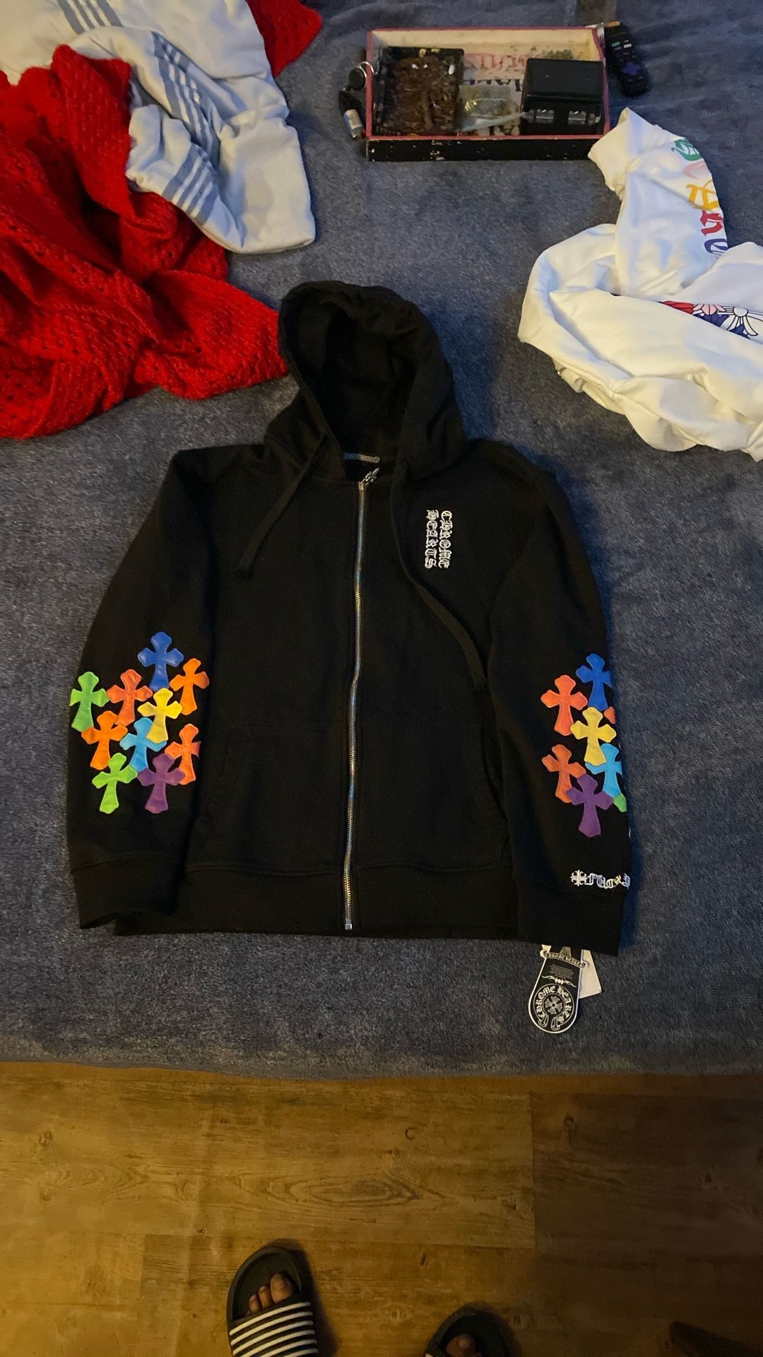 Chrome Hearts “black” Multi-color Cross Zip Up Hoodie
