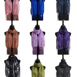Set Of 12 X Sequin Glitter Beaded Shawl Scarf Wrap Veil Formal Evening Party Prom festival