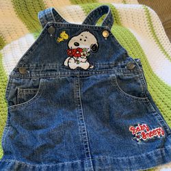 Baby Snoopy Denim Overall Dress