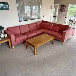 IKEA L Shaped Sectional Sofa And  Matching Ottoman Bench