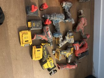 Milwaukee and Dewalt tools