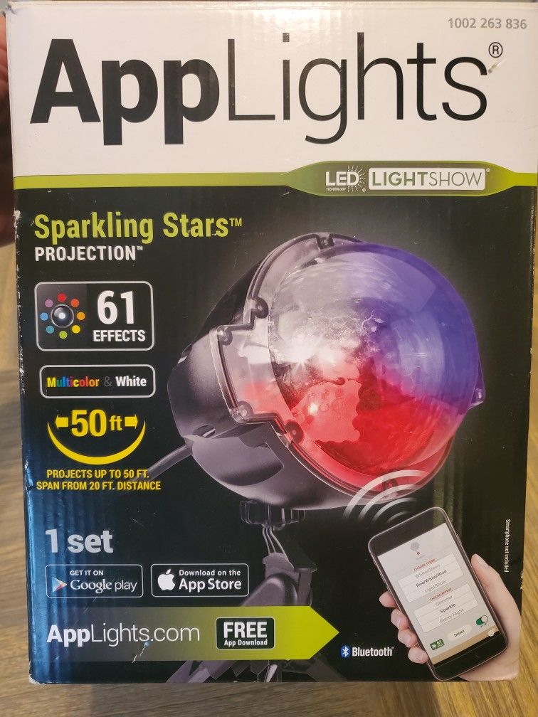 Gemmy LED LIghtshow SnowFlurry Projection 61 effects Multicolor AppLights Christmas Decor 