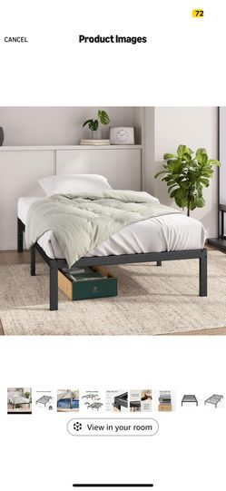 New in box ZINUS 14" Elias Metal Bed Frame, Twin