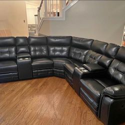 Brand New Black Recliner Sectional Sofa