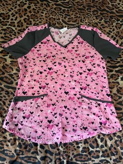 Heart Scrub Top Size Medium