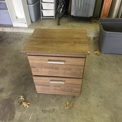Brown Night Stand And Mirror 
