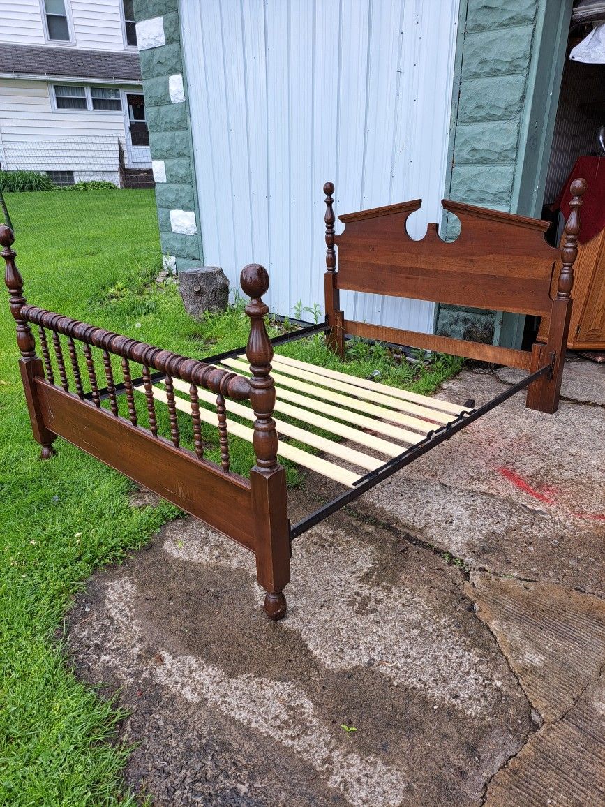 All Wood Queen/Full Size Bed Frame & Rails