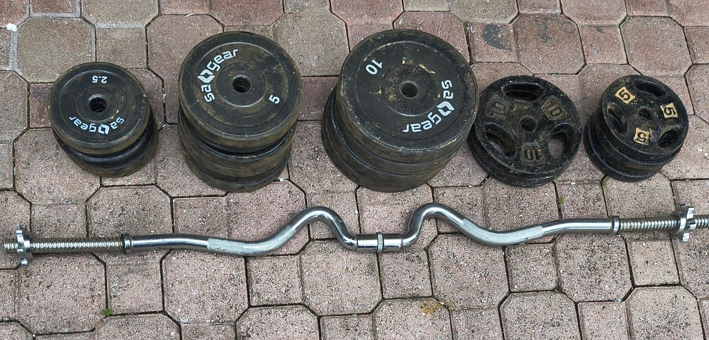 Weights Plus Curl Bar