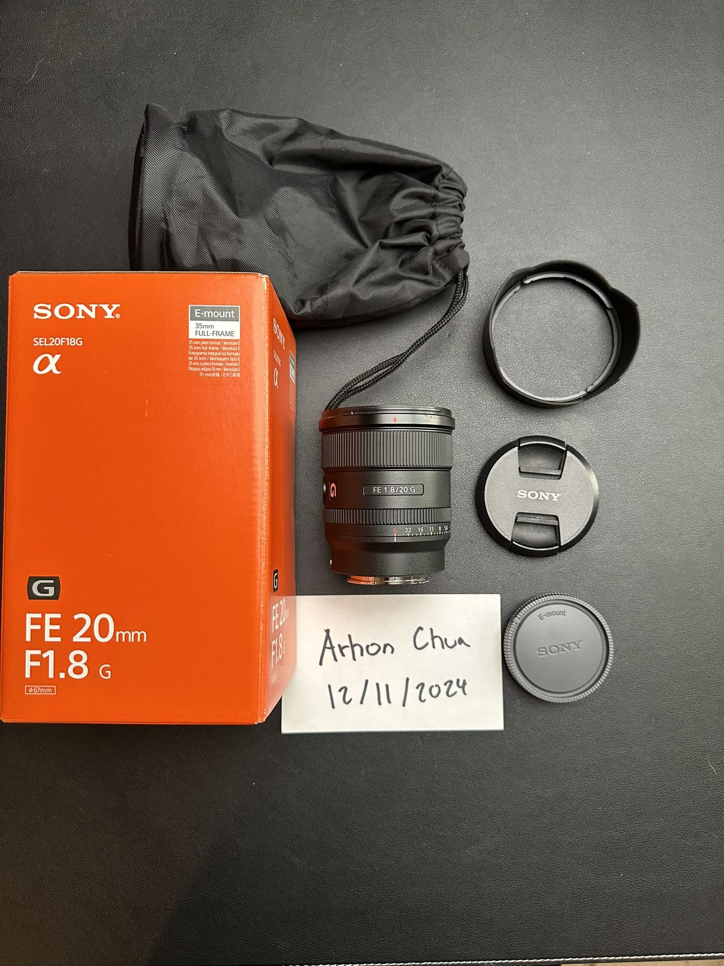 Sony 20mm F/1.8 G Lens