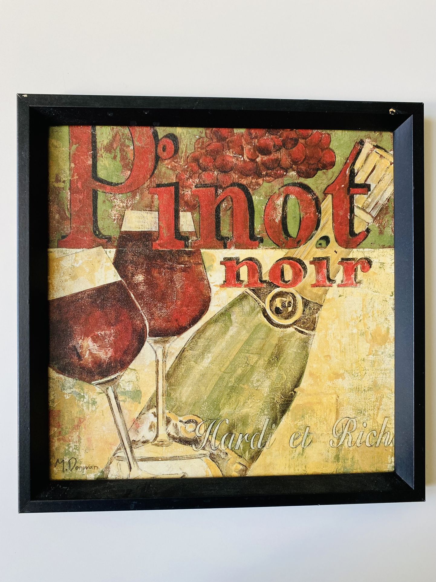Antique. Lovely Piece of Art. Wine theme. Like new condition. Outer dimensions 13” x 13”. $20 each. Look at another one and take both for $35.