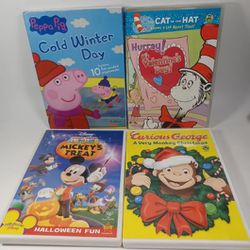 Kids Holiday Special DVD Lot Peppa Pig Curious George Christmas Halloween Mickey