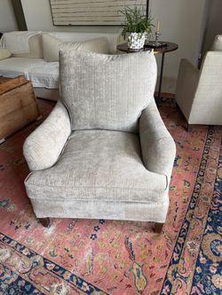 Custom made chenille arm chair