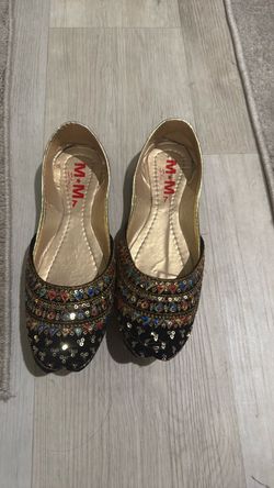 Embroidered Sequin Khussa Flats