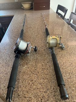 Two offshore trolling rods