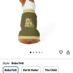 Star Wars Boba Fett Dog Sweater - Knit Pet Outerwear for Dogs - Officially Licensed Dog Apparel & Accessories, Green, Size Extra Large