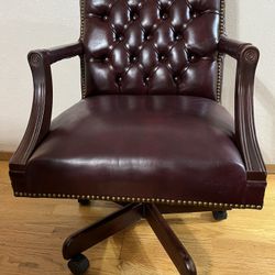 Burgundy Leather Office Chair